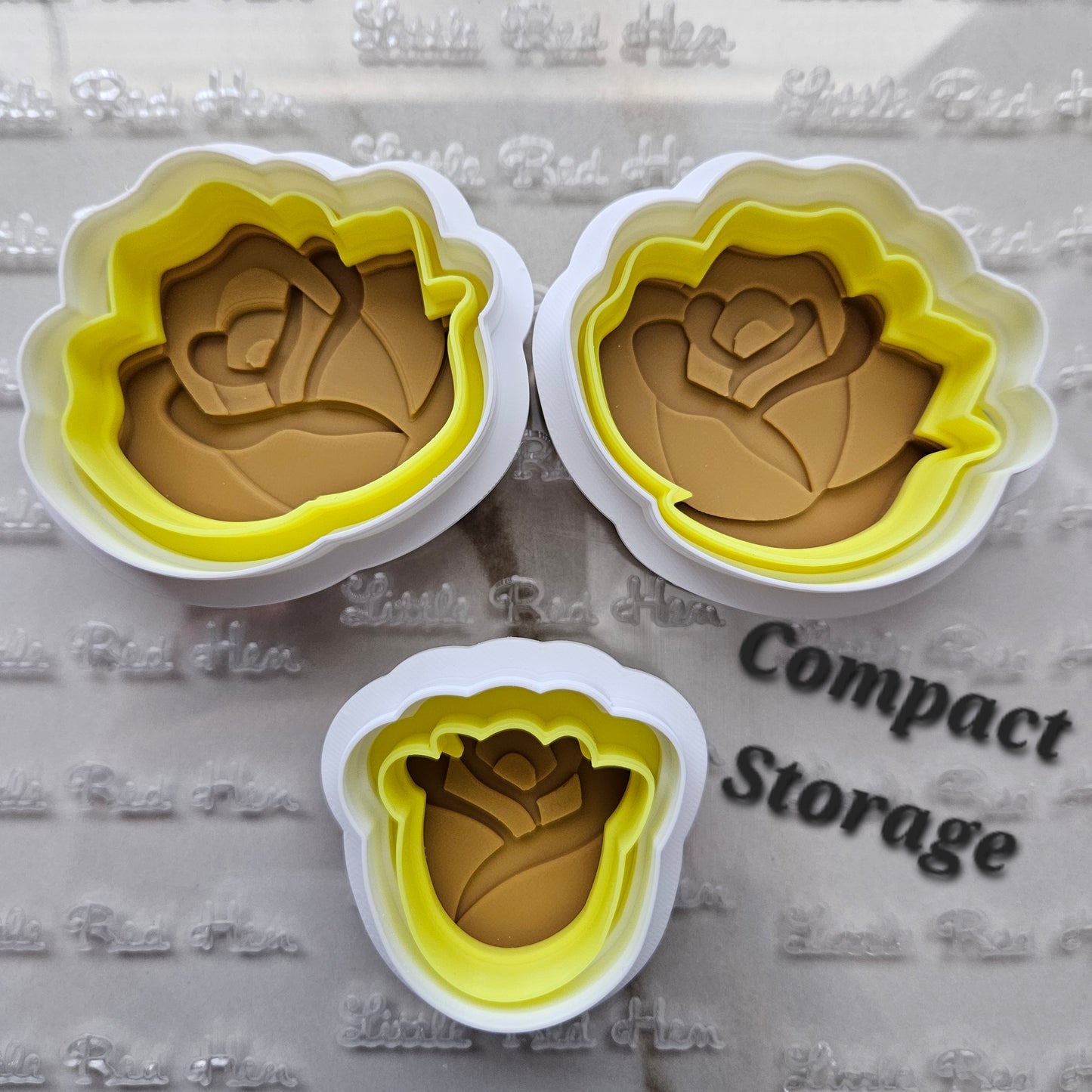 Roses Blossom Bloom Buttercream Fondant Stamp and Cookie Cutter Set