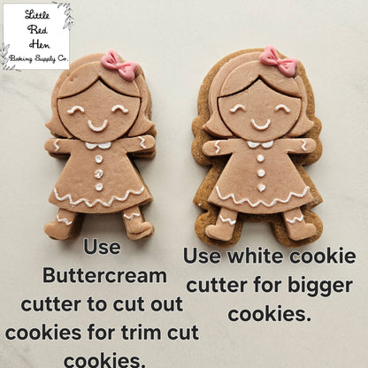 Gingerbread Girl Fondant and Buttercream Stamp and Cutter Set