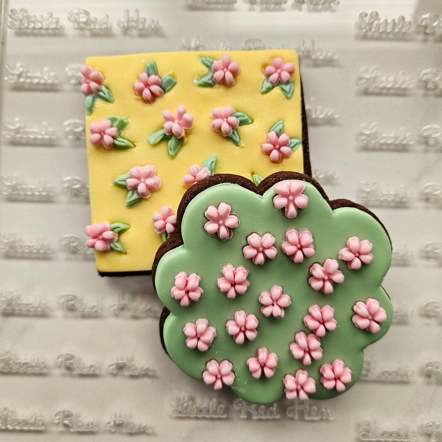 Cherry Blossom Fondant and Buttercream Stamp Plate and Cutter Set