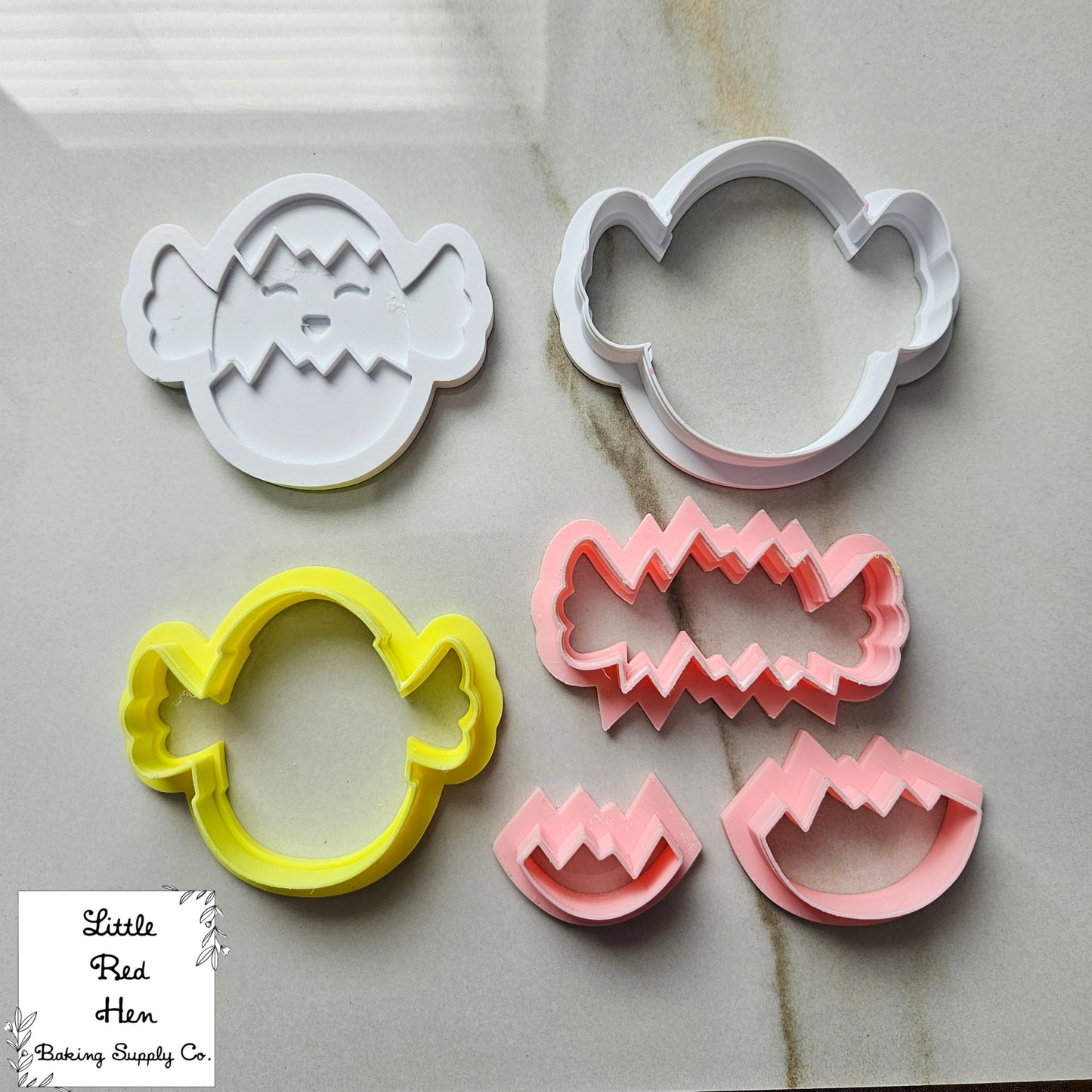 Easter Chick in Egg Fondant and Buttercream Stamp and Cutter Set