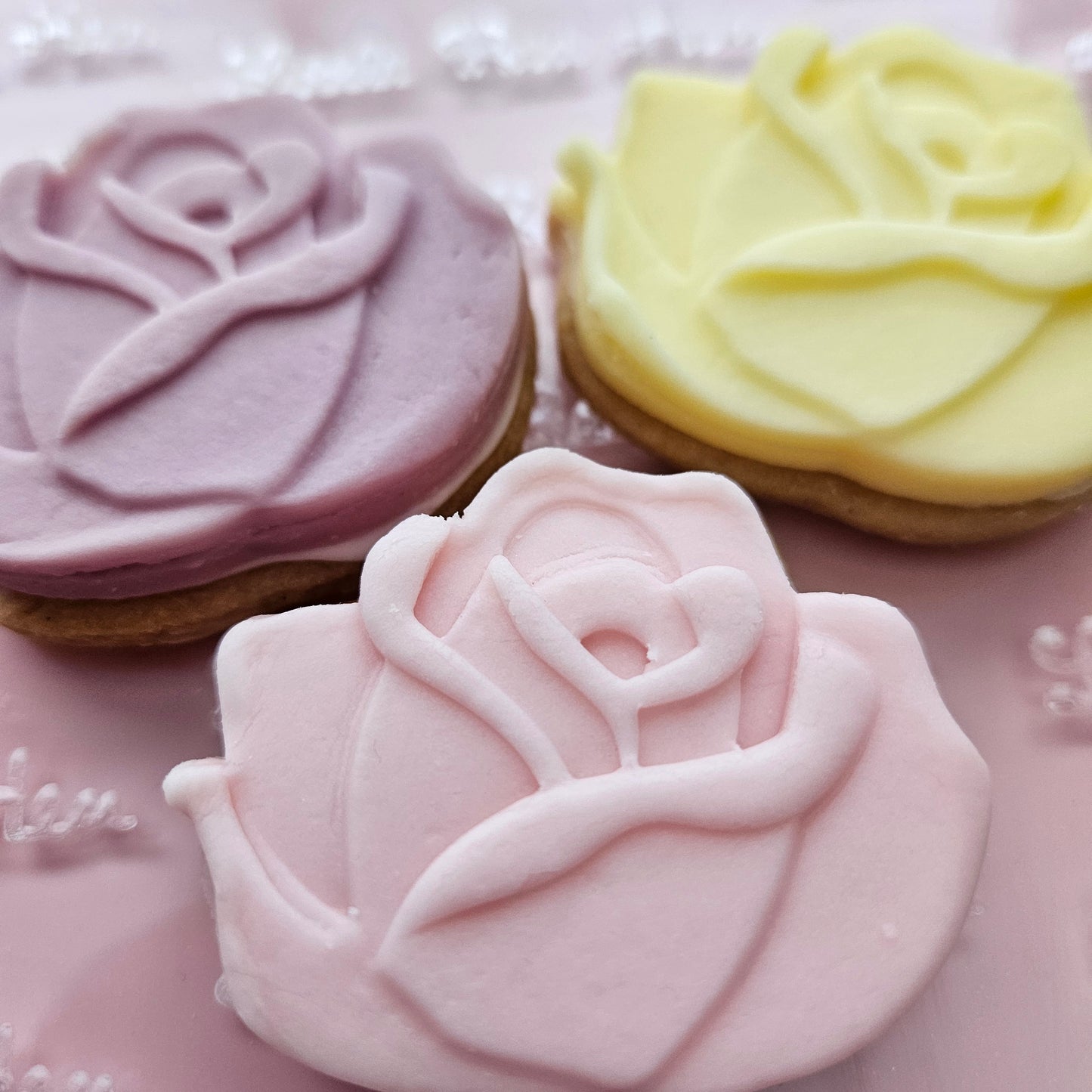 Roses Blossom Bloom Buttercream Fondant Stamp and Cookie Cutter Set