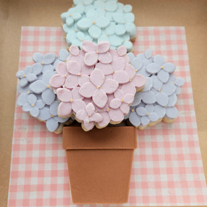 Hydrangea Blossom Bloom Buttercream Fondant Stamp and Cookie Cutter Set