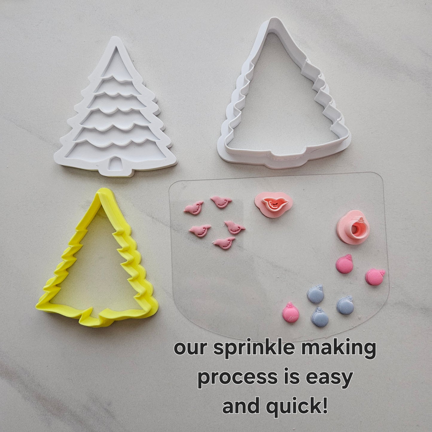 Christmas Tree Fondant and Buttercream Stamp and Cutter Set