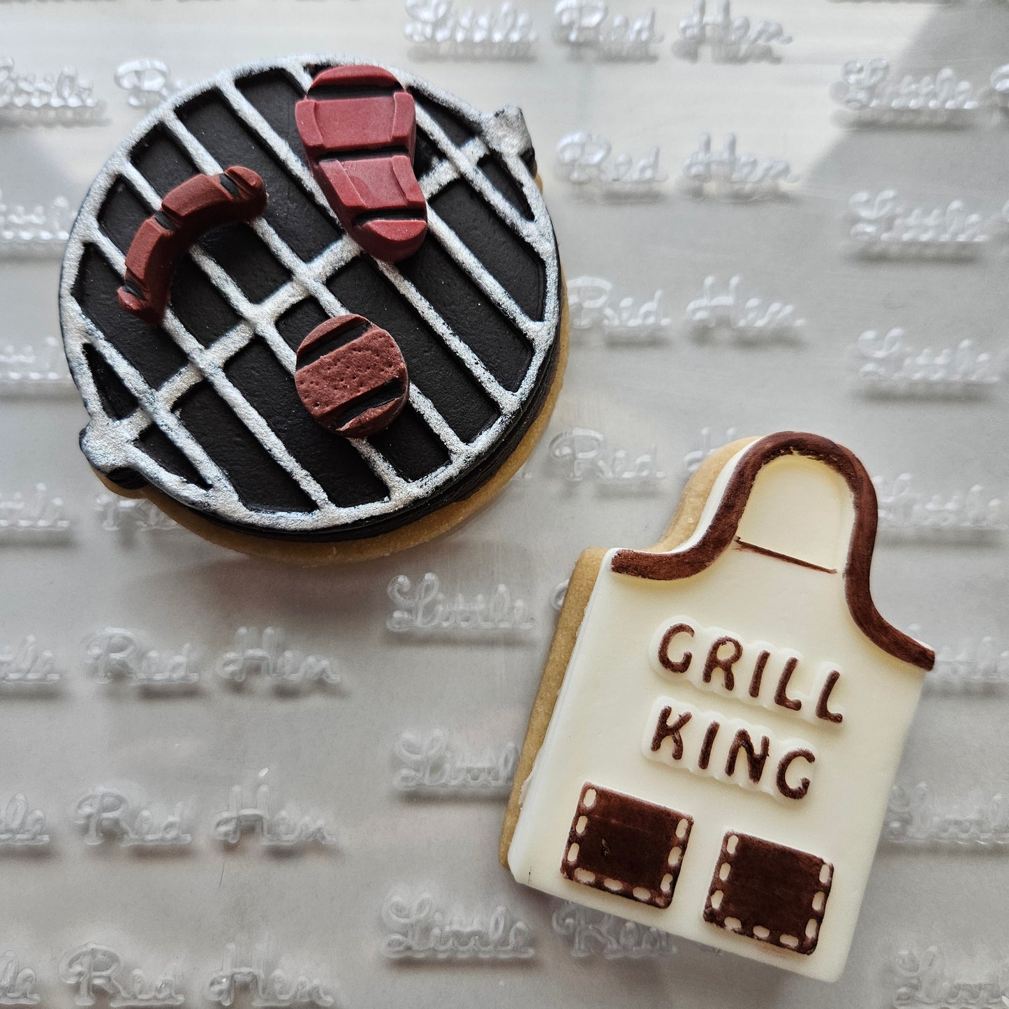 Grill Father's Day Buttercream Fondant Stamp and Cookie Cutter Set