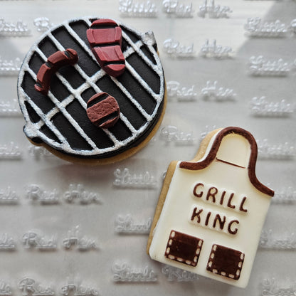 Grill Father's Day Buttercream Fondant Stamp and Cookie Cutter Set