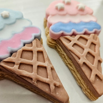 Americana Ice Cream Cone READY TO FLOOD Buttercream Stamp and Cookie Cutter Set