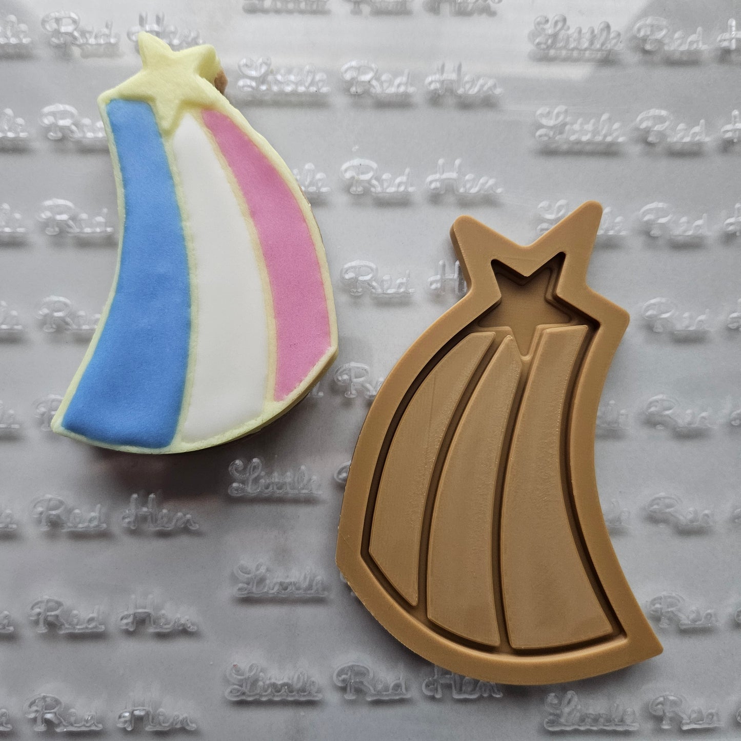 Americana Shooting Star READY TO FLOOD Buttercream Fondant Stamp and Cookie Cutter Set