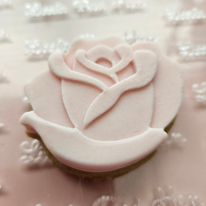 Roses Blossom Bloom Buttercream Fondant Stamp and Cookie Cutter Set