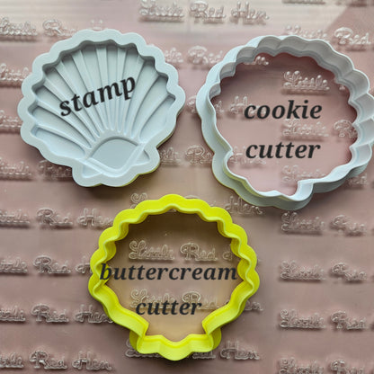 Shell Fondant and Buttercream Stamp and Cutter Set