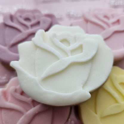 Roses Blossom Bloom Buttercream Fondant Stamp and Cookie Cutter Set