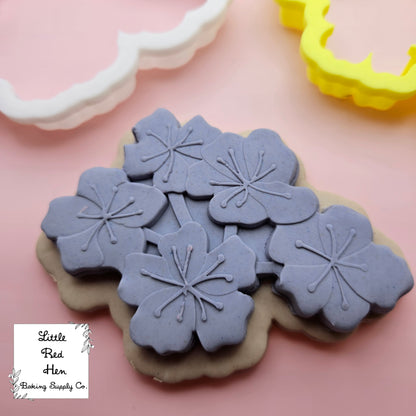 Hawthorn Flower Fondant Stamp and Cutter Set -- May Birth Flower