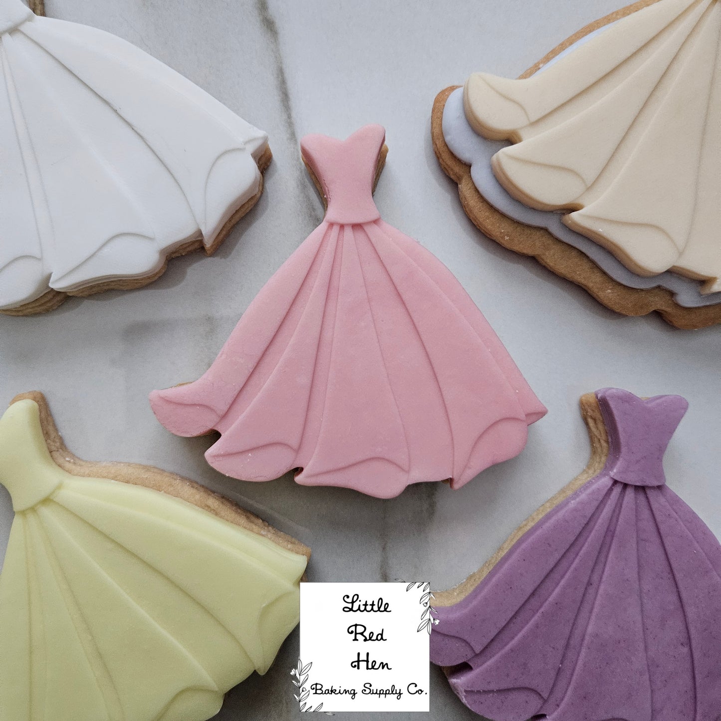 Fairy Tale Dress Fondant Stamp and Cutter Set -- Wedding Collection
