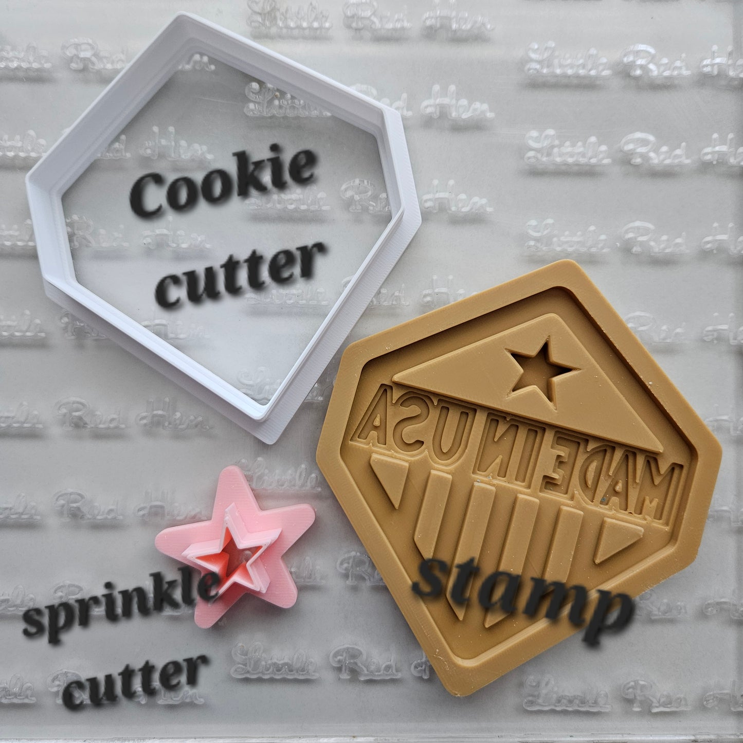 Americana MADE IN USA READY TO FLOOD Buttercream Fondant Stamp and Cookie Cutter Set