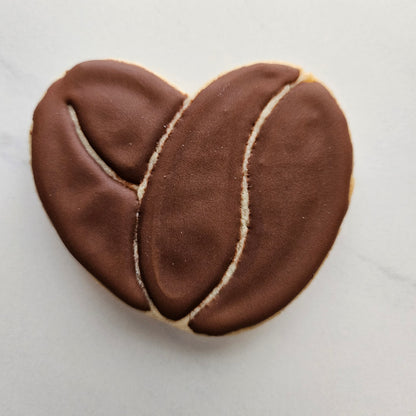 Coffee Bean Heart DOUGH STAMP // READY TO FLOOD Stamp and Cookie Cutter Set