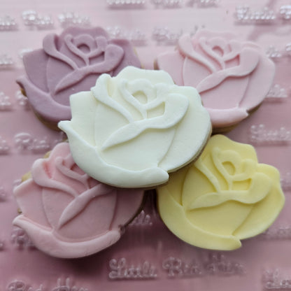 Roses Blossom Bloom Buttercream Fondant Stamp and Cookie Cutter Set