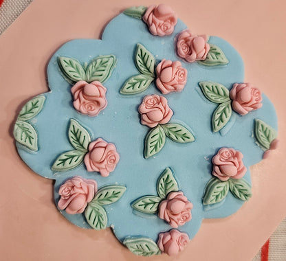 Roses Fondant and Buttercream Stamp Plate and Cutter Set