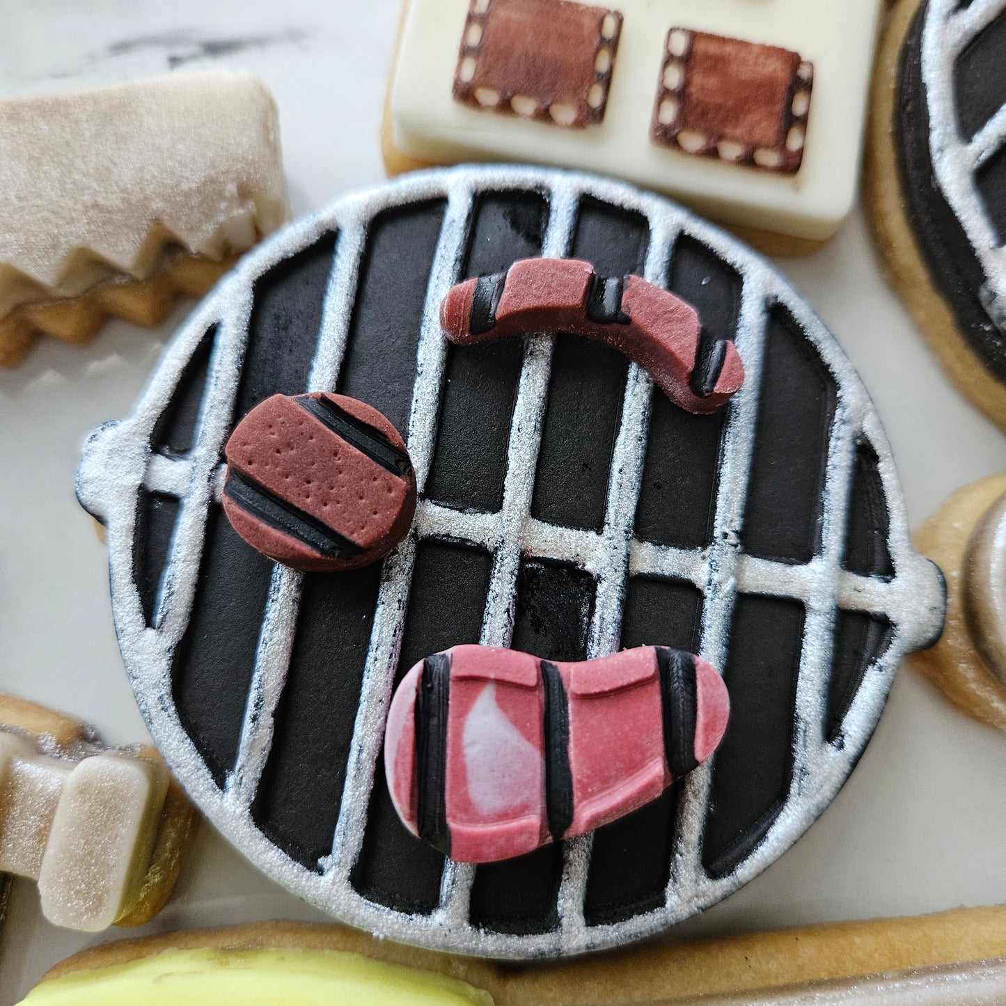 Grill Father's Day Buttercream Fondant Stamp and Cookie Cutter Set
