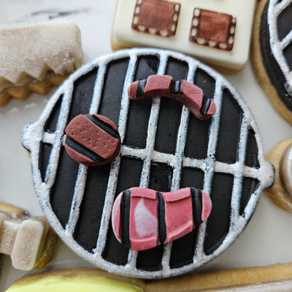Grill Father's Day Buttercream Fondant Stamp and Cookie Cutter Set