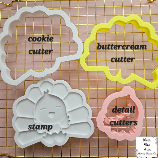 Turkey Fondant and Buttercream Stamp and Cutter Set