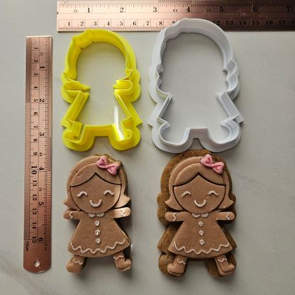 Gingerbread Girl Fondant and Buttercream Stamp and Cutter Set