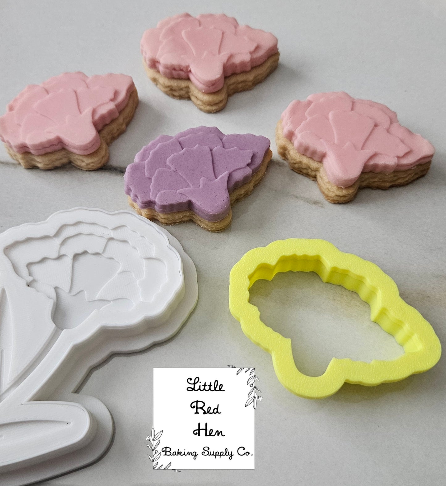 Carnation Flower Fondant and Buttercream Stamp Set -- January Birth Flower