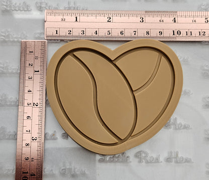 Coffee Bean Heart DOUGH STAMP // READY TO FLOOD Stamp and Cookie Cutter Set