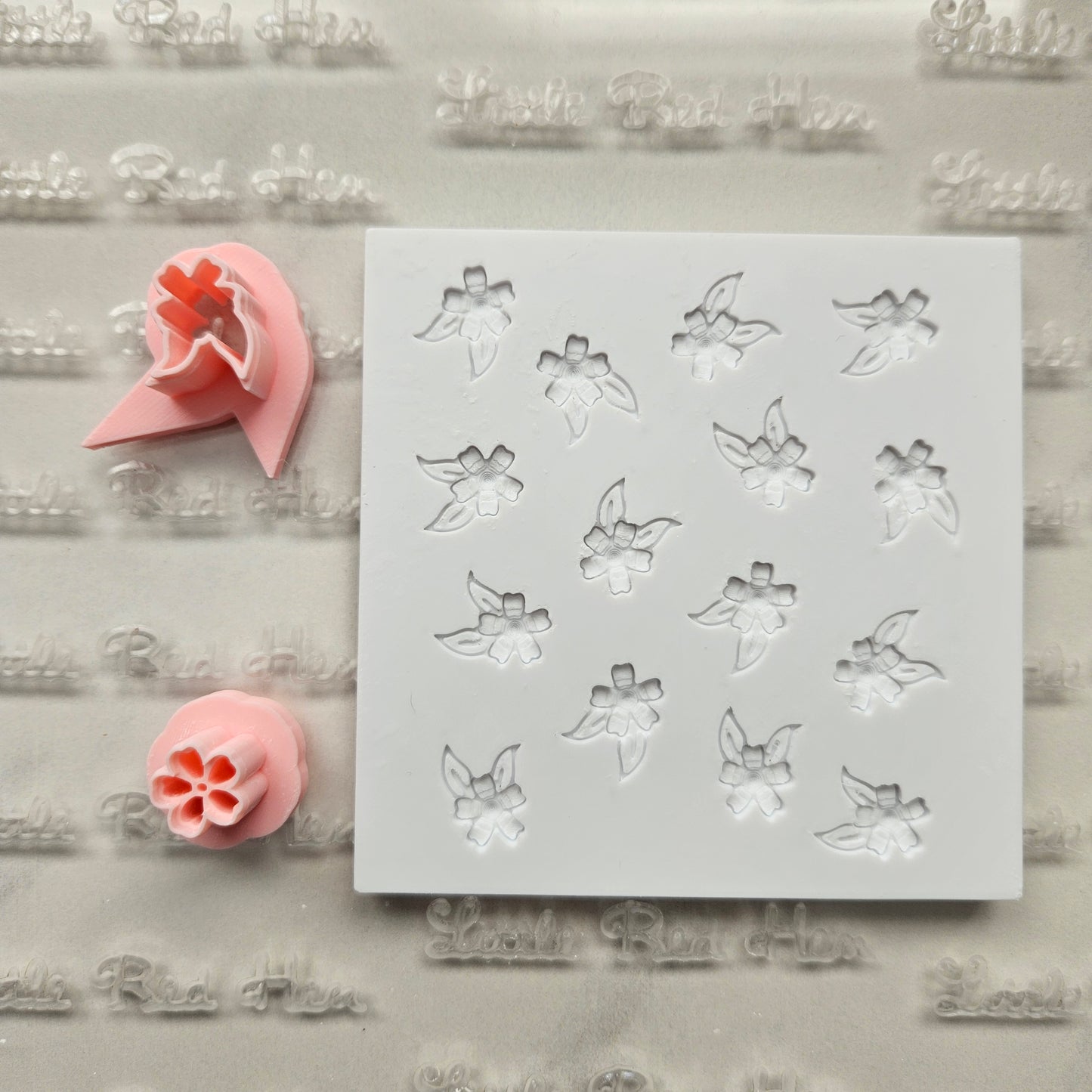 Cherry Blossom Fondant and Buttercream Stamp Plate and Cutter Set