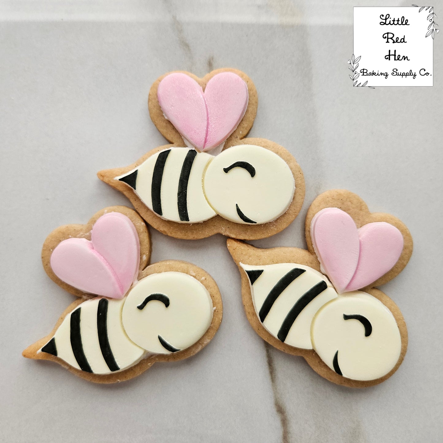 Valentine Bee Fondant and Buttercream Stamp and Cutter Set