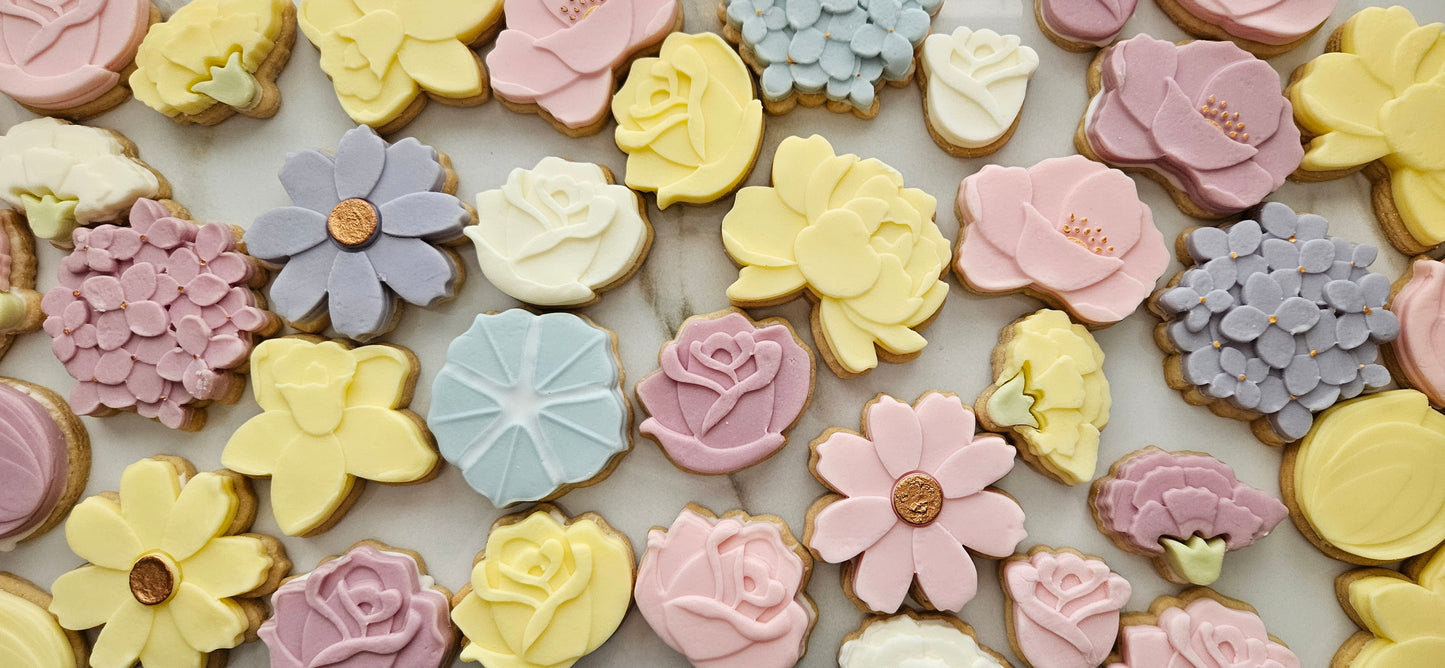 Peony Blossom Bloom Buttercream Fondant Stamp and Cookie Cutter Set