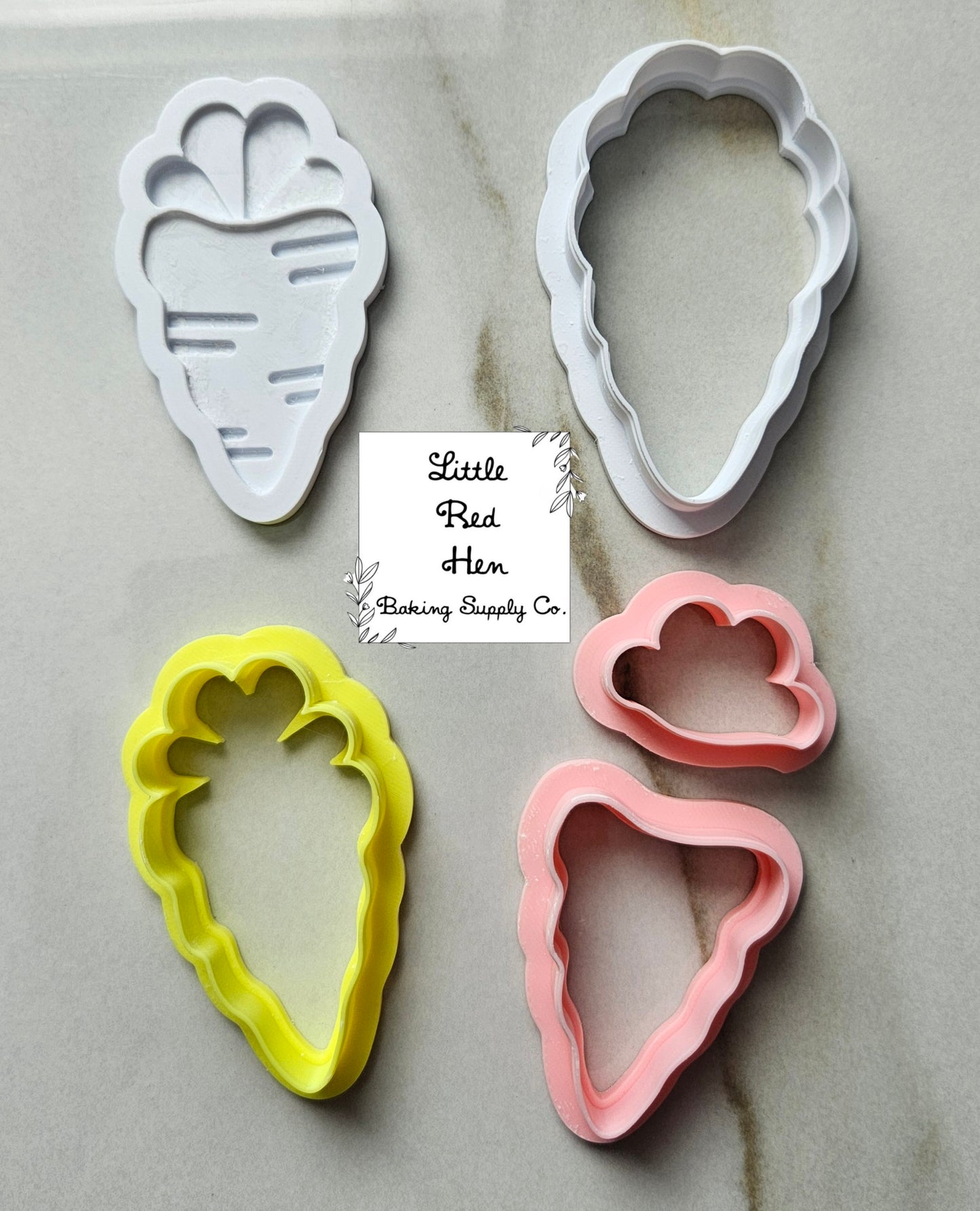 Carrot Fondant and Buttercream Stamp and Cutter Set