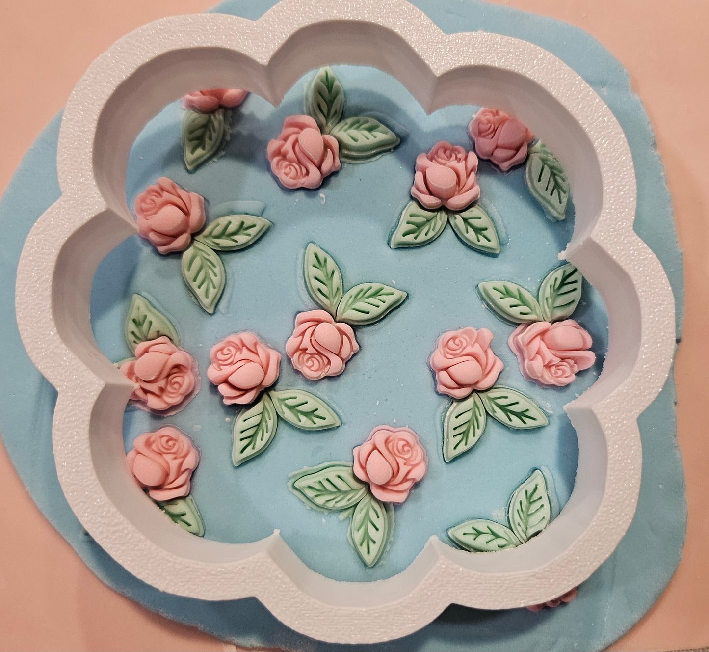 Roses Fondant and Buttercream Stamp Plate and Cutter Set