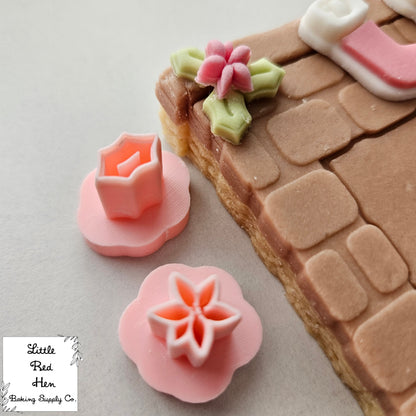 Fireplace Fondant and Buttercream Stamp and Cutter Set (and Optional Initial Stamps)