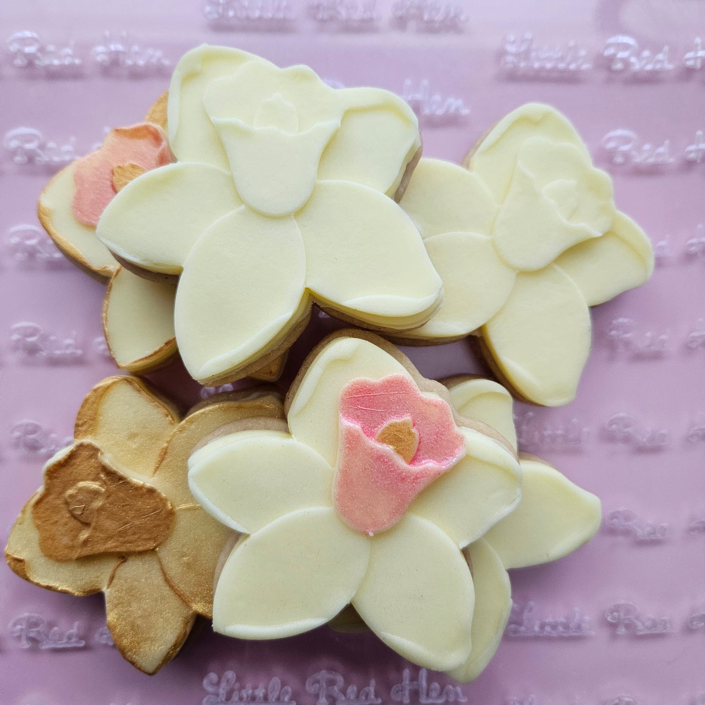 Daffodil Blossom Bloom Buttercream Fondant Stamp and Cookie Cutter Set
