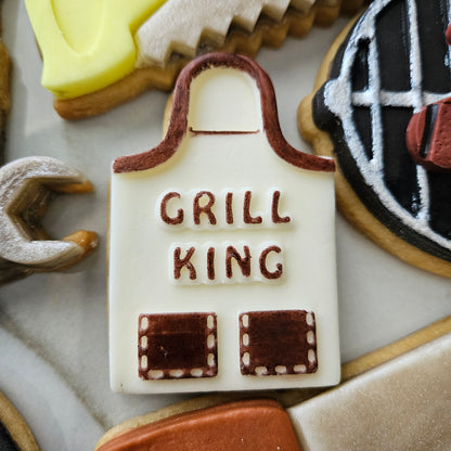 Grill Apron Father's Day Buttercream Fondant Stamp and Cookie Cutter Set