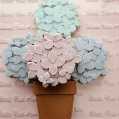Hydrangea Blossom Bloom Buttercream Fondant Stamp and Cookie Cutter Set