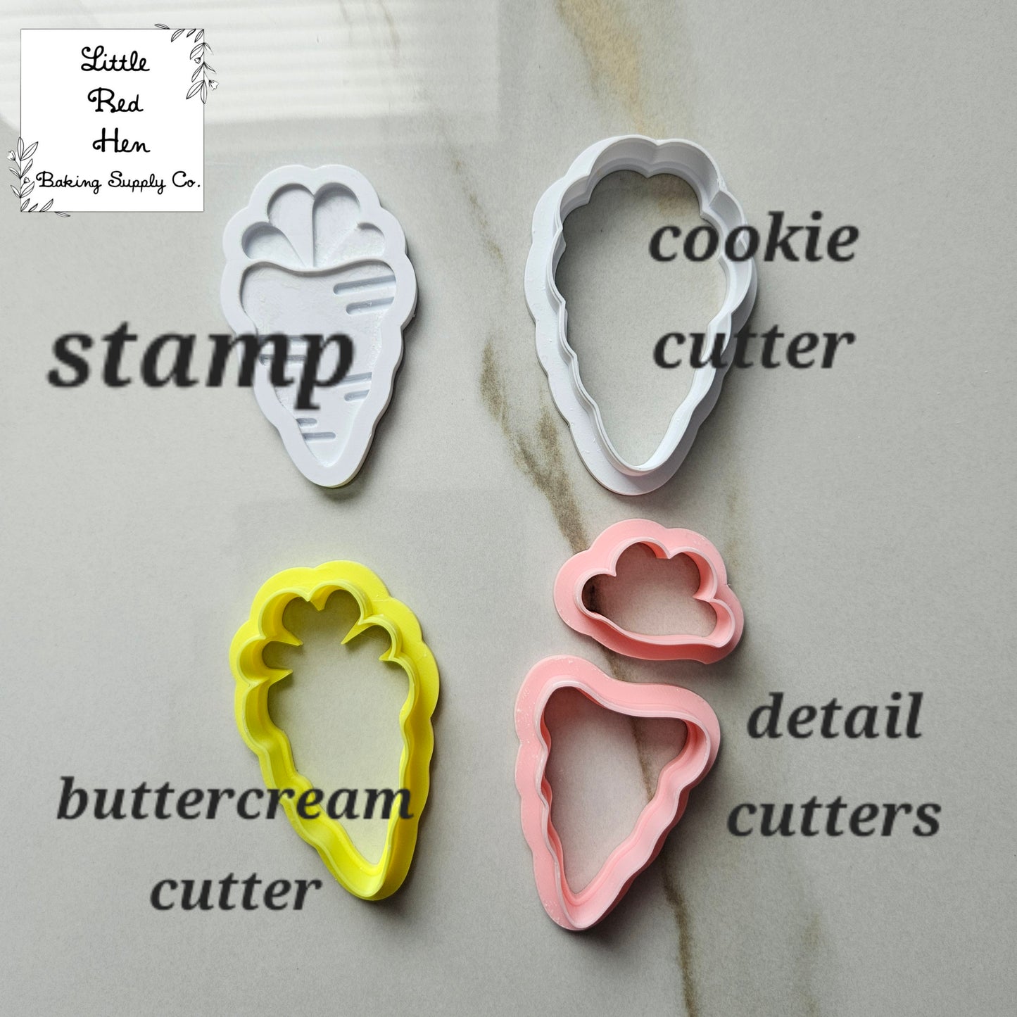 Carrot Fondant and Buttercream Stamp and Cutter Set