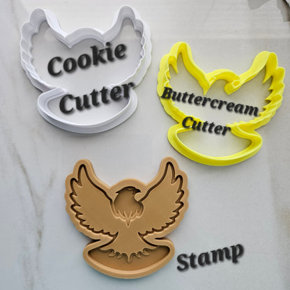 Americana Eagle READY TO FLOOD Buttercream Fondant Stamp and Cookie Cutter Set