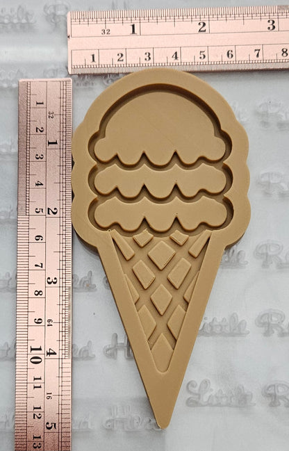 Ice Cream Cone DOUGH STAMP // READY TO FLOOD Stamp and Cookie Cutter Set