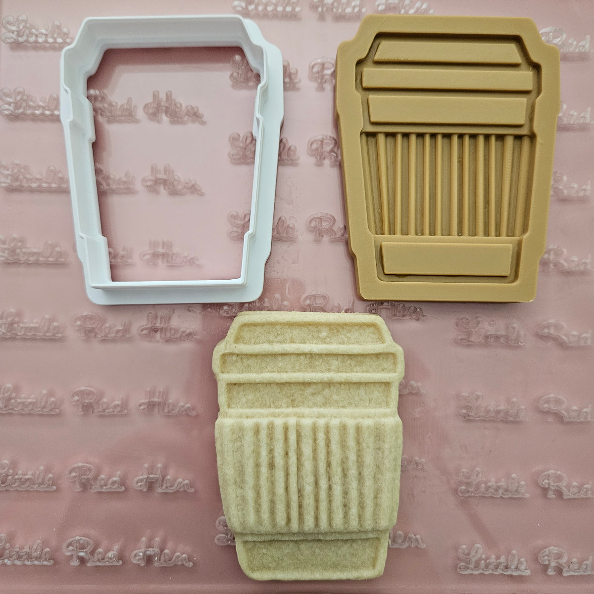 Coffee To Go Cup DOUGH STAMP // READY TO FLOOD Stamp and Cookie Cutter Set
