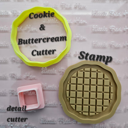 Waffle Buttercream Stamp and Cookie Cutter Set