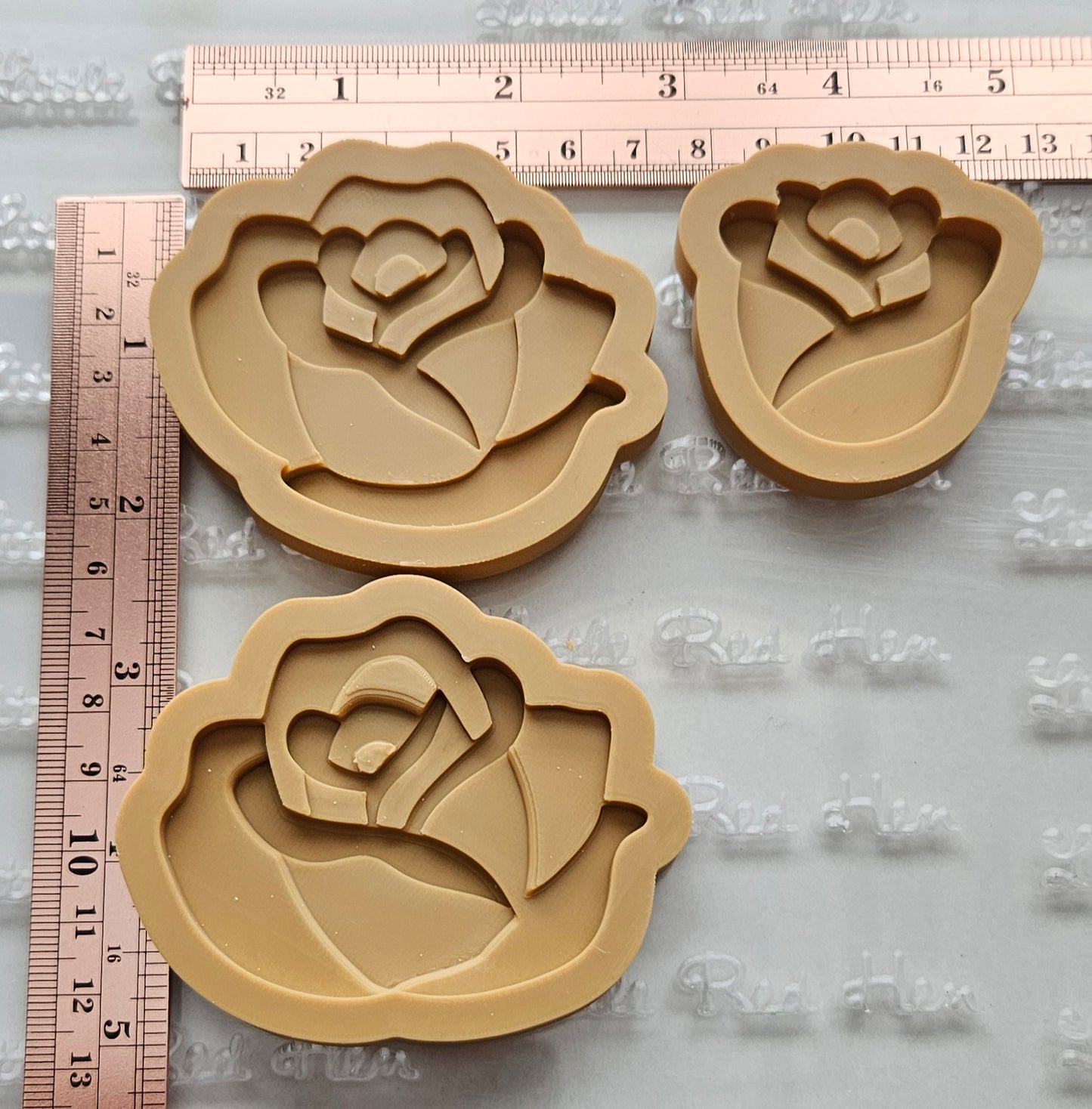 Roses Blossom Bloom Buttercream Fondant Stamp and Cookie Cutter Set