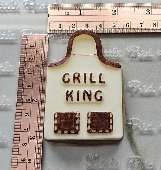 Grill Apron Father's Day Buttercream Fondant Stamp and Cookie Cutter Set