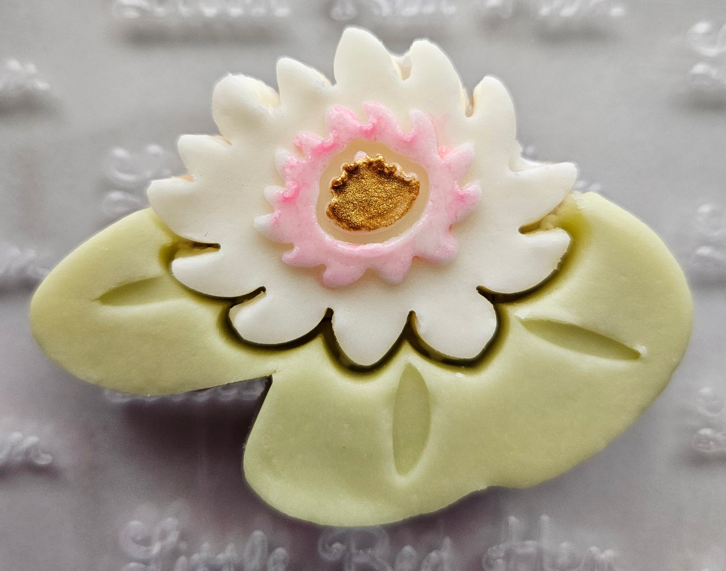 Water Lily  Blossom Bloom Buttercream Fondant Stamp and Cookie Cutter Set