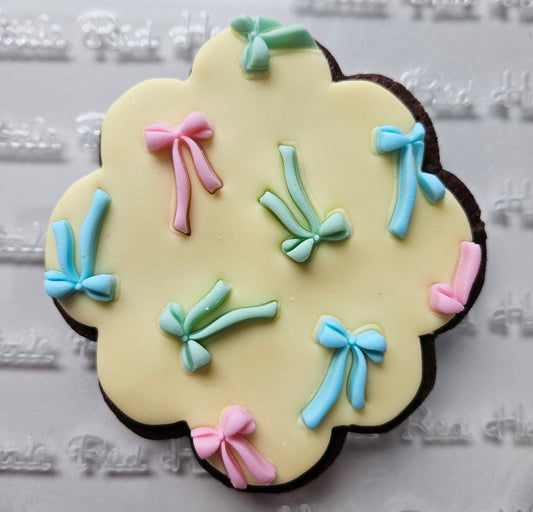 Ribbon Bow Fondant and Buttercream Stamp Plate and Cutter Set