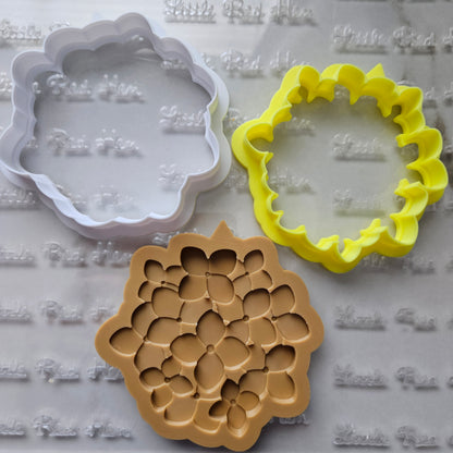 Hydrangea Blossom Bloom Buttercream Fondant Stamp and Cookie Cutter Set