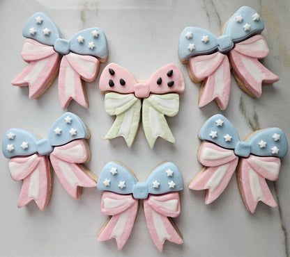 Americana Bow READY TO FLOOD Buttercream Fondant Stamp and Cookie Cutter Set