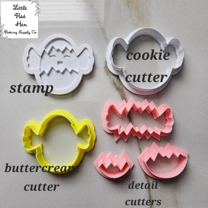 Easter Chick in Egg Fondant and Buttercream Stamp and Cutter Set
