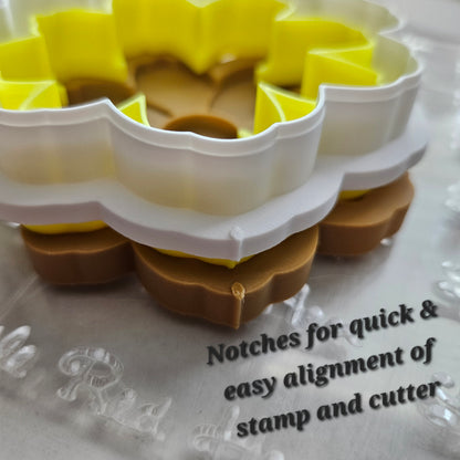 Daffodil Blossom Bloom Buttercream Fondant Stamp and Cookie Cutter Set