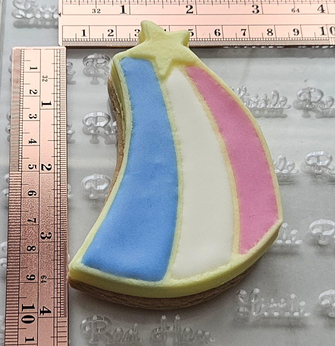 Americana Shooting Star READY TO FLOOD Buttercream Fondant Stamp and Cookie Cutter Set