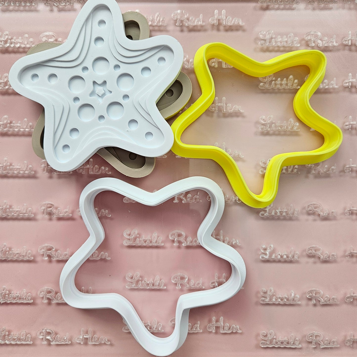 Decorative Starfish Fondant and Buttercream Stamp and Cutter Set
